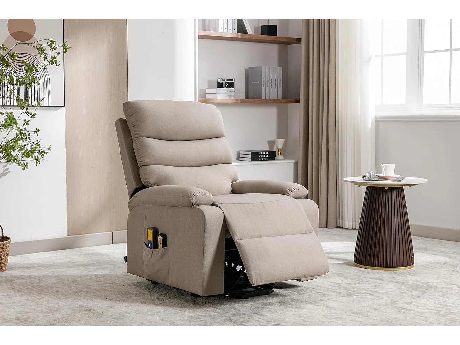 Sillón Relax Función Auto-Ayuda, Reclinación Eléctrica, Masaje Y Termoterapia, Arena