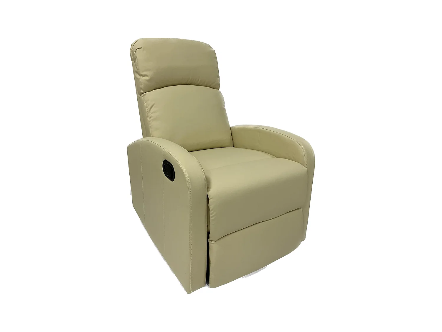 Sillón Relax Reclinación Manual, Tapizado en PU Anti-Cuarteo, Modelo Premium, Crema