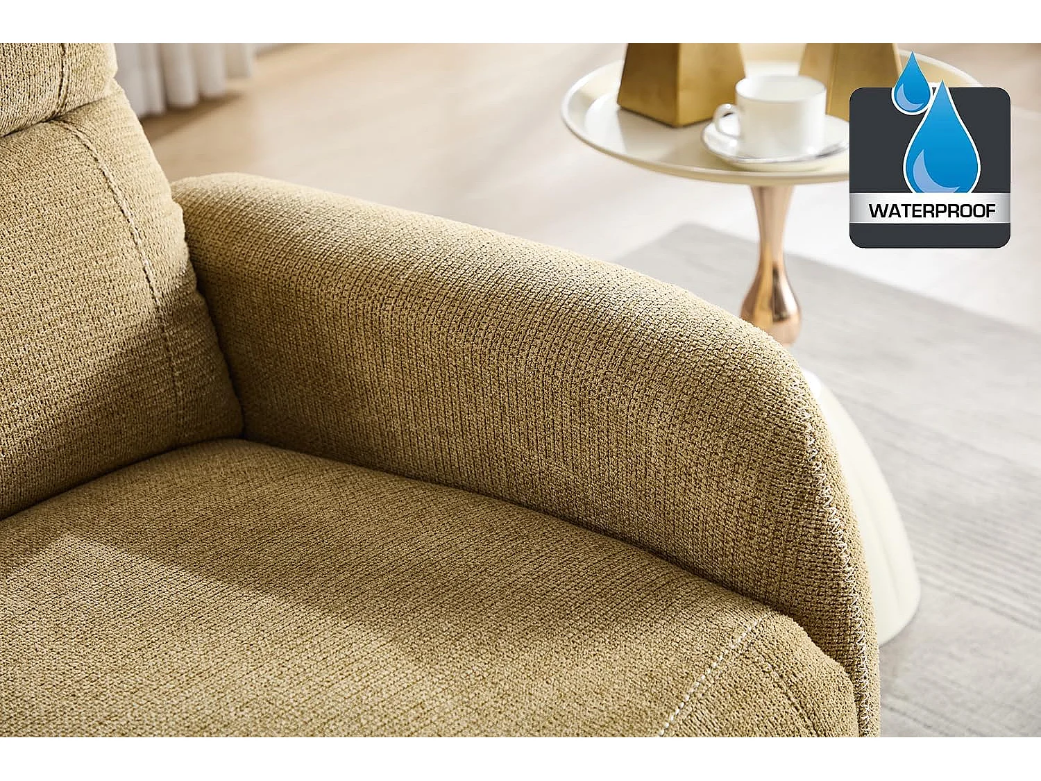 Sillón Relax con Reclinación Manual, Tejido Waterproof, Modelo Duke, Pistacho