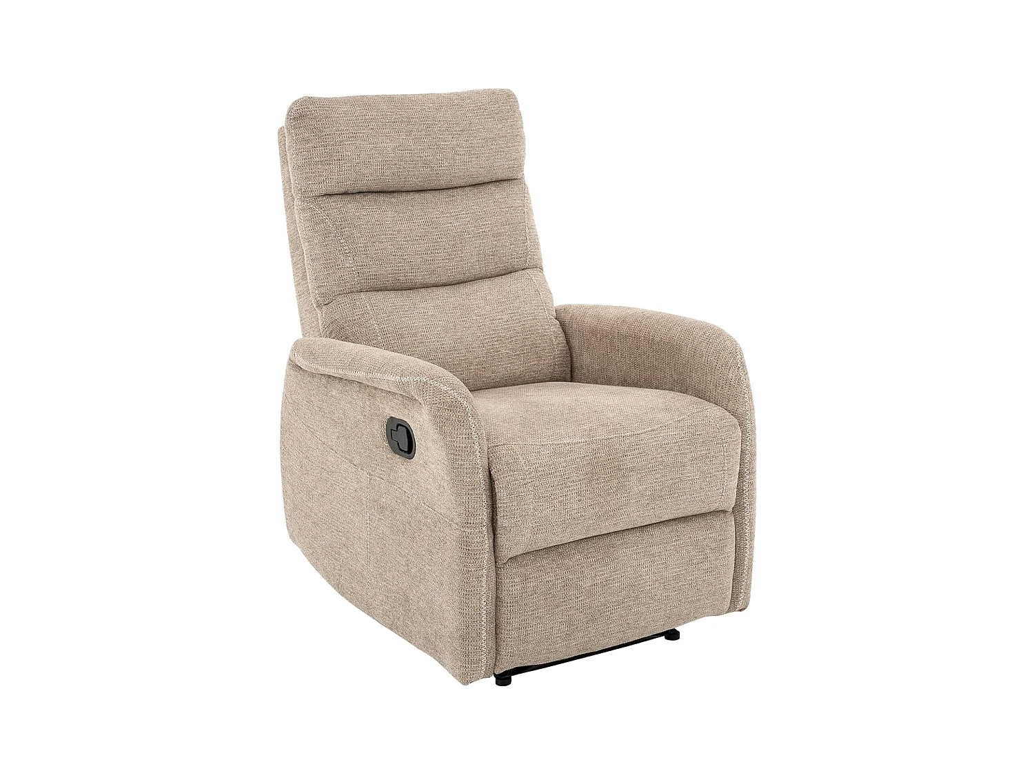 Sillón Relax con Reclinación Manual, Tejido Waterproof, Modelo Duke, Marrón Grisáceo