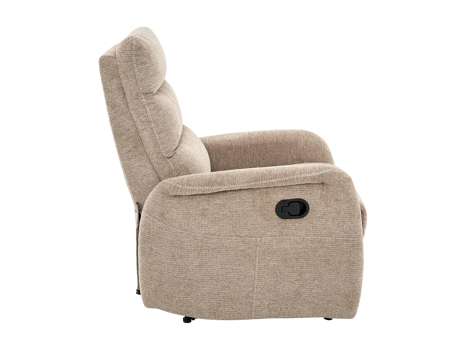 Sillón Relax con Reclinación Manual, Tejido Waterproof, Modelo Duke, Marrón Grisáceo