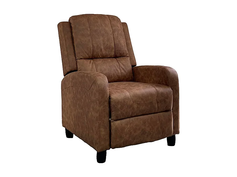 Sillón Relax con Reclinación Manual, Tapizado en Microfibra, Modelo Inés, Óxido