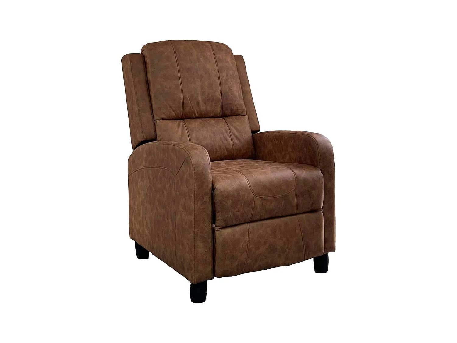 Sillón Relax con Reclinación Manual, Tapizado en Microfibra, Modelo Inés, Óxido