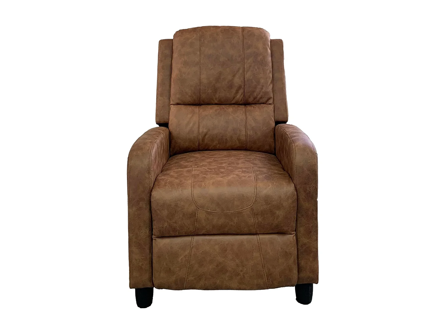 Sillón Relax con Reclinación Manual, Tapizado en Microfibra, Modelo Inés, Óxido