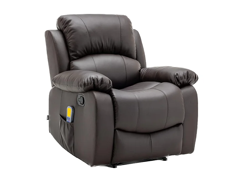 Sillón Relax con Reclinación Manual (Sistema Pared Cero), Masaje Y Termoterapia. Chocolate
