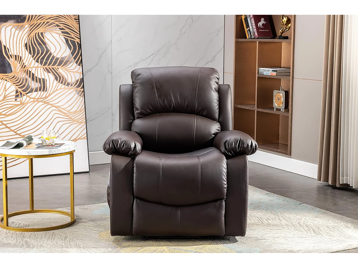 Sillón Relax con Reclinación Manual (Sistema Pared Cero), Masaje Y Termoterapia. Chocolate