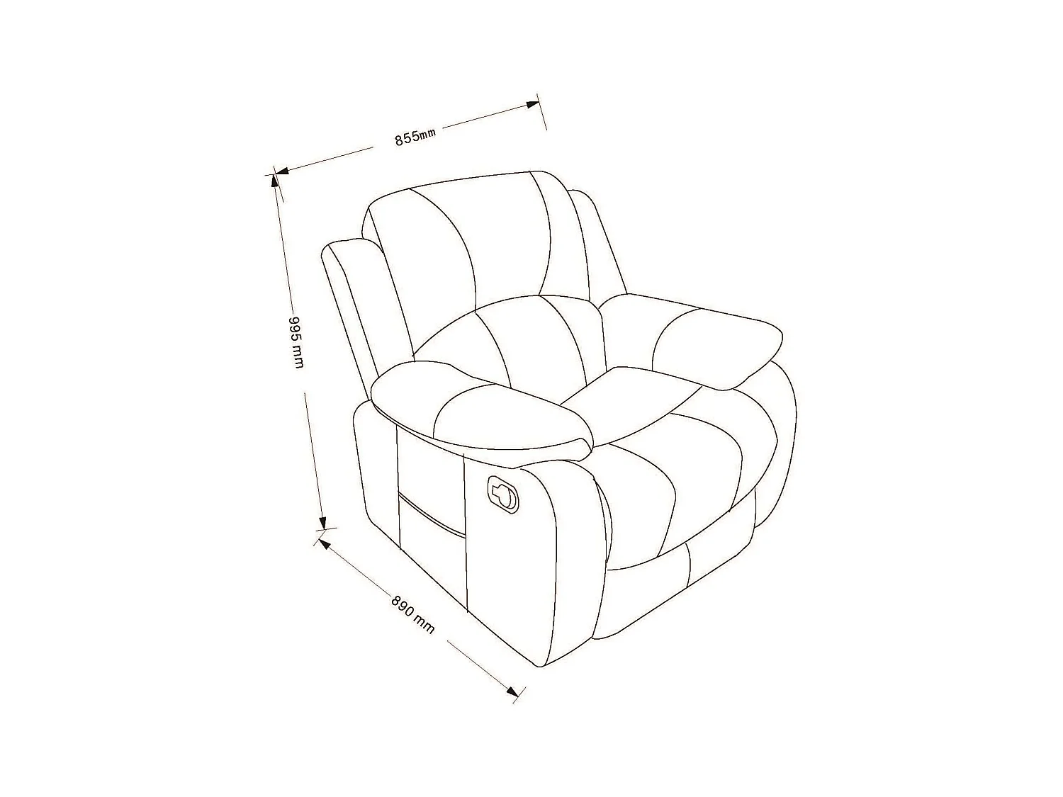 Sillón Relax con Reclinación Manual (Sistema Pared Cero), Masaje Y Termoterapia. Crema
