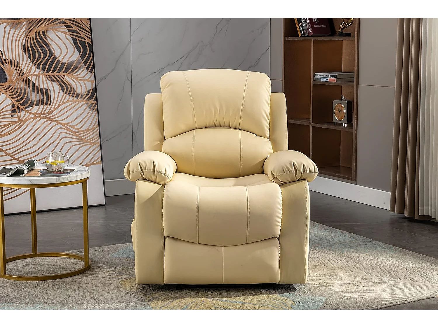 Sillón Relax con Reclinación Manual (Sistema Pared Cero), Masaje Y Termoterapia. Crema