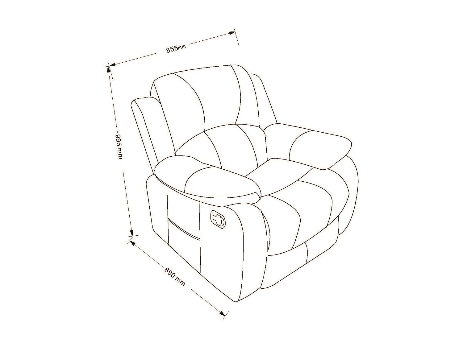 Sillón Relax con Reclinación Manual (Sistema Pared Cero), Masaje Y Termoterapia. Crema