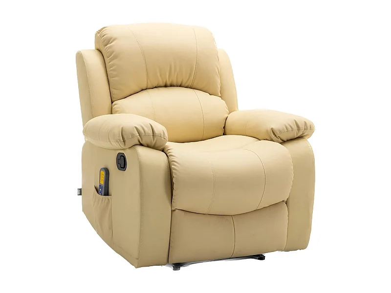 Sillón Relax con Reclinación Manual (Sistema Pared Cero), Masaje Y Termoterapia. Crema