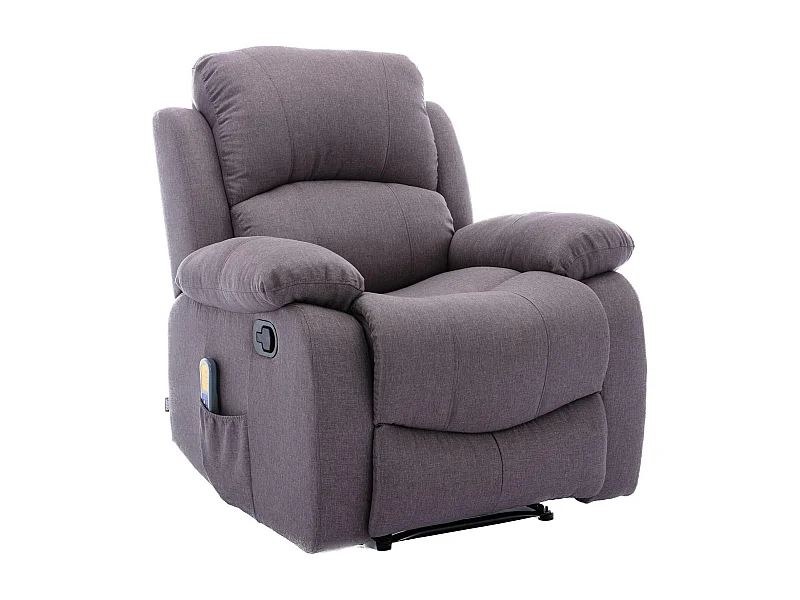 Sillón Relax con Reclinación Manual (Sistema Pared Cero), Masaje Y Termoterapia. Marrón