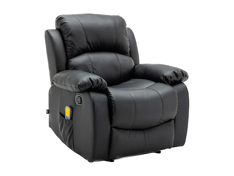 Sillón Relax con Reclinación Manual (Sistema Pared Cero), Masaje Y Termoterapia. Negro