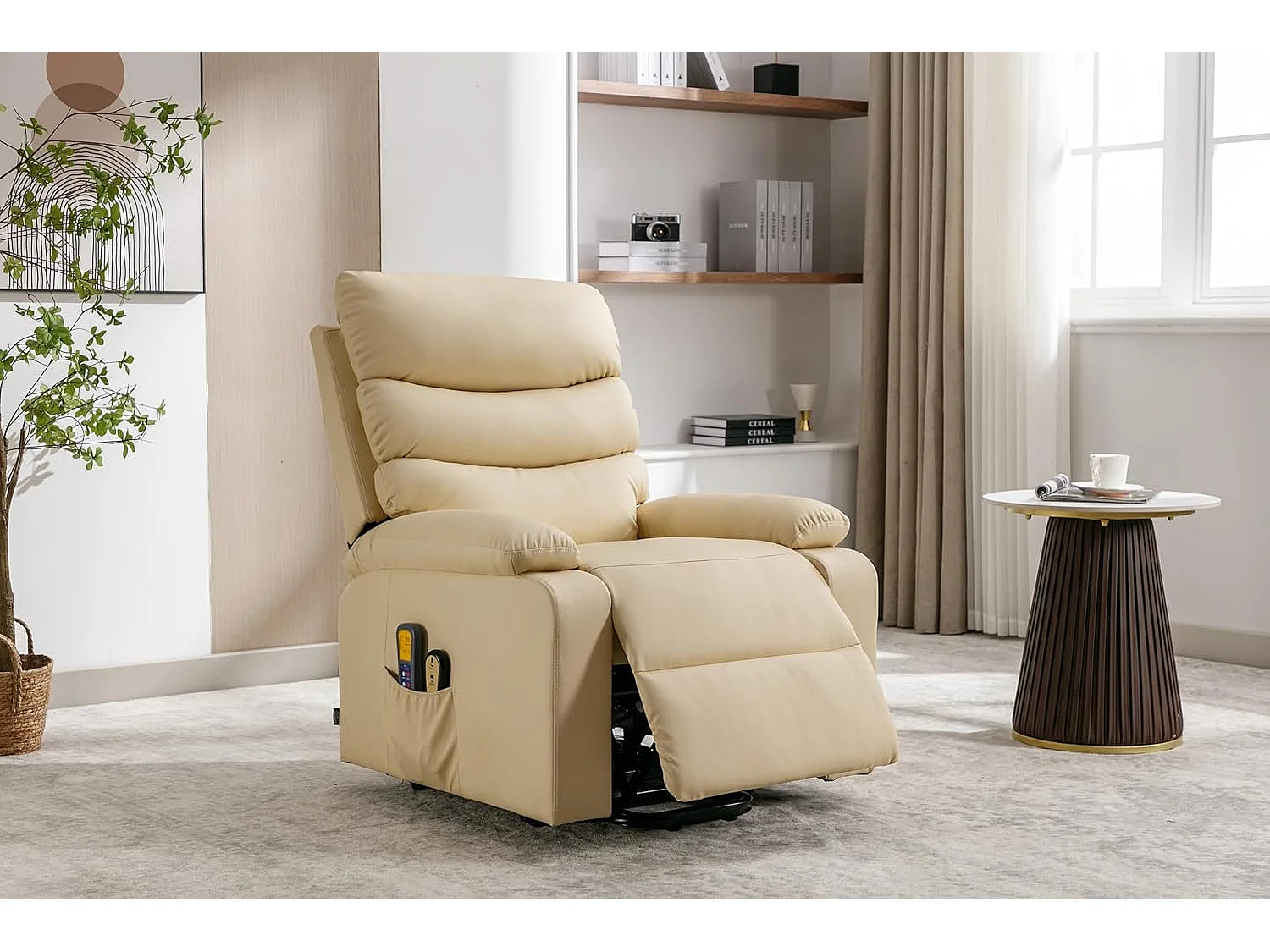 Sillón Relax Función Auto-Ayuda, Reclinación Eléctrica, Masaje Y Termoterapia, Crema