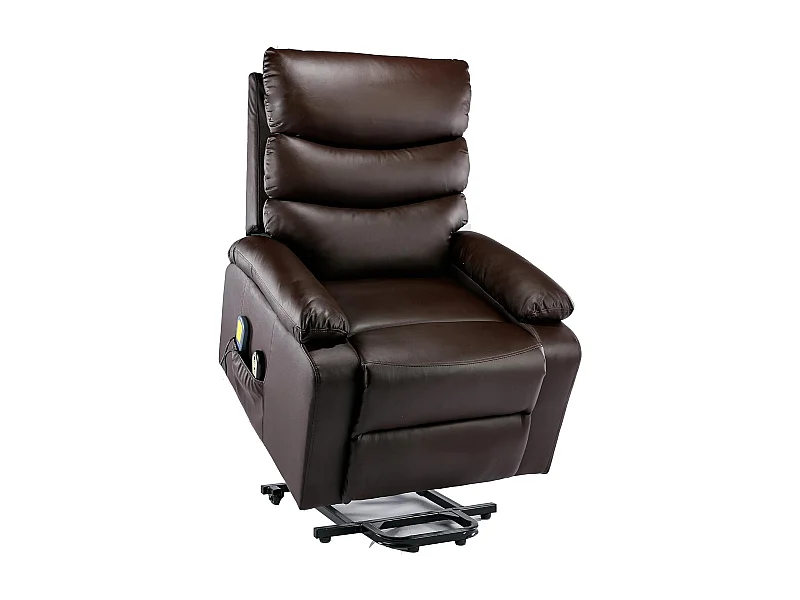 Sillón Relax Función Auto-Ayuda, Reclinación Eléctrica, Masaje Y Termoterapia, Chocolate