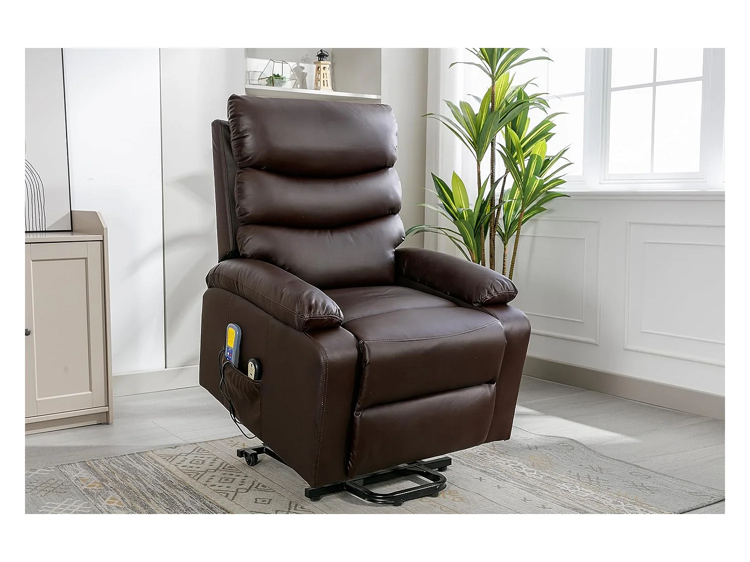 Sillón Relax Función Auto-Ayuda, Reclinación Eléctrica, Masaje Y Termoterapia, Chocolate