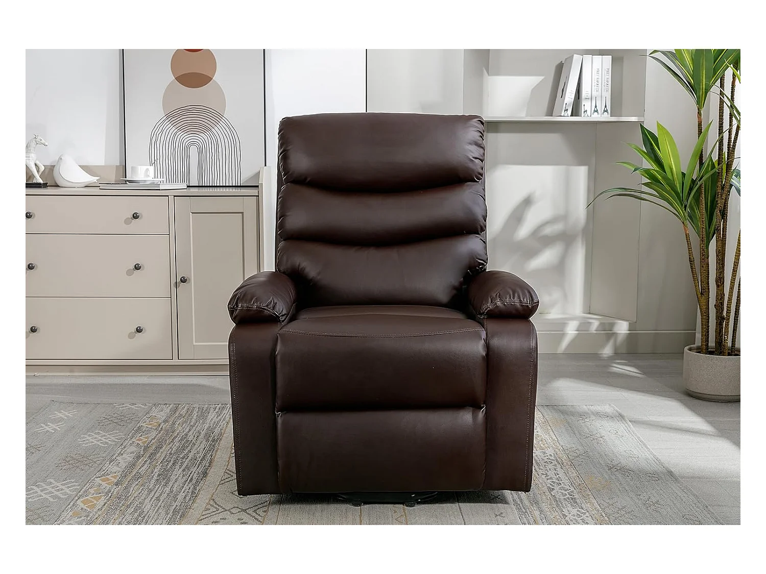 Sillón Relax Función Auto-Ayuda, Reclinación Eléctrica, Masaje Y Termoterapia, Chocolate