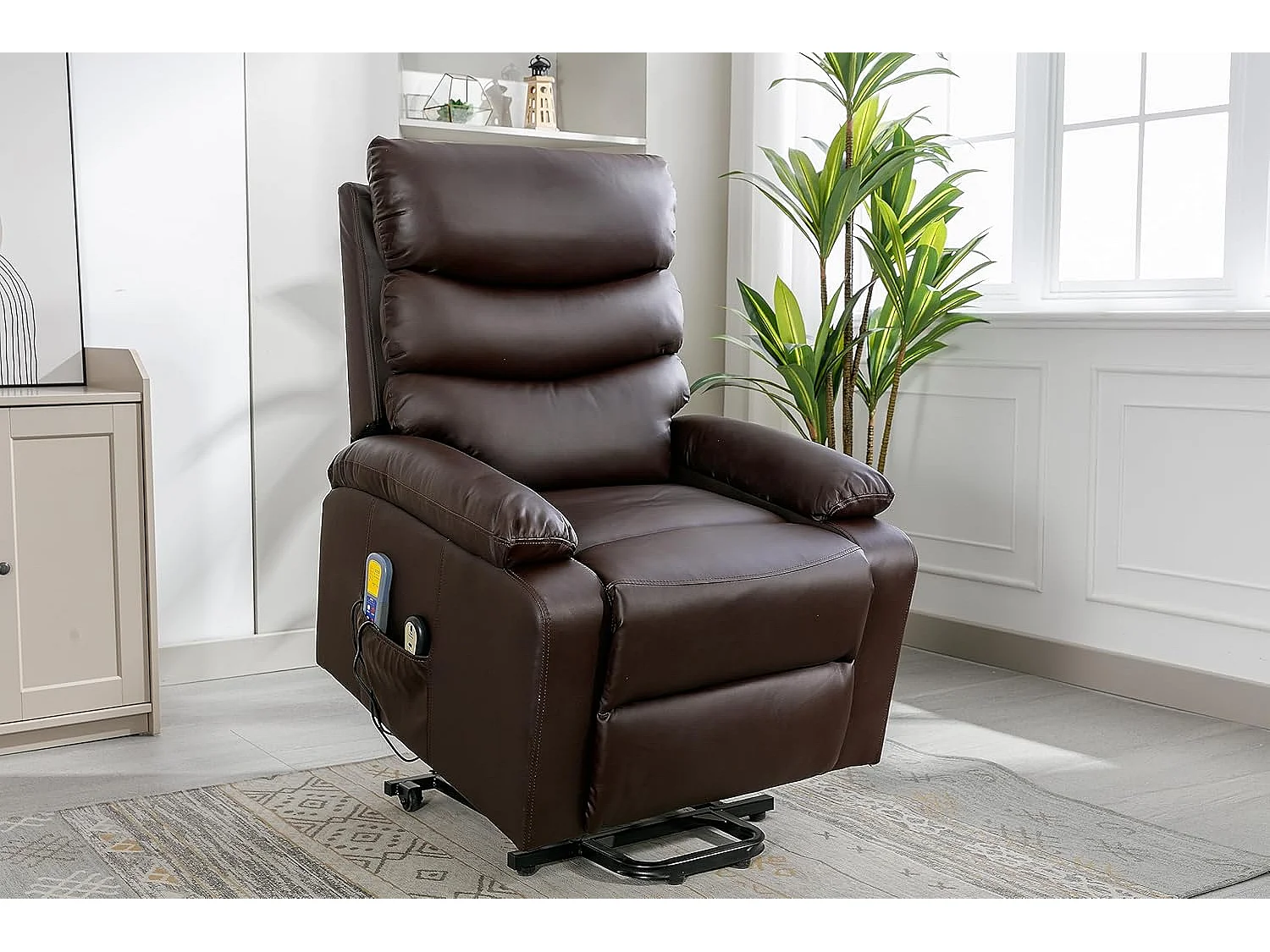 Sillón Relax Función Auto-Ayuda, Reclinación Eléctrica, Masaje Y Termoterapia, Chocolate