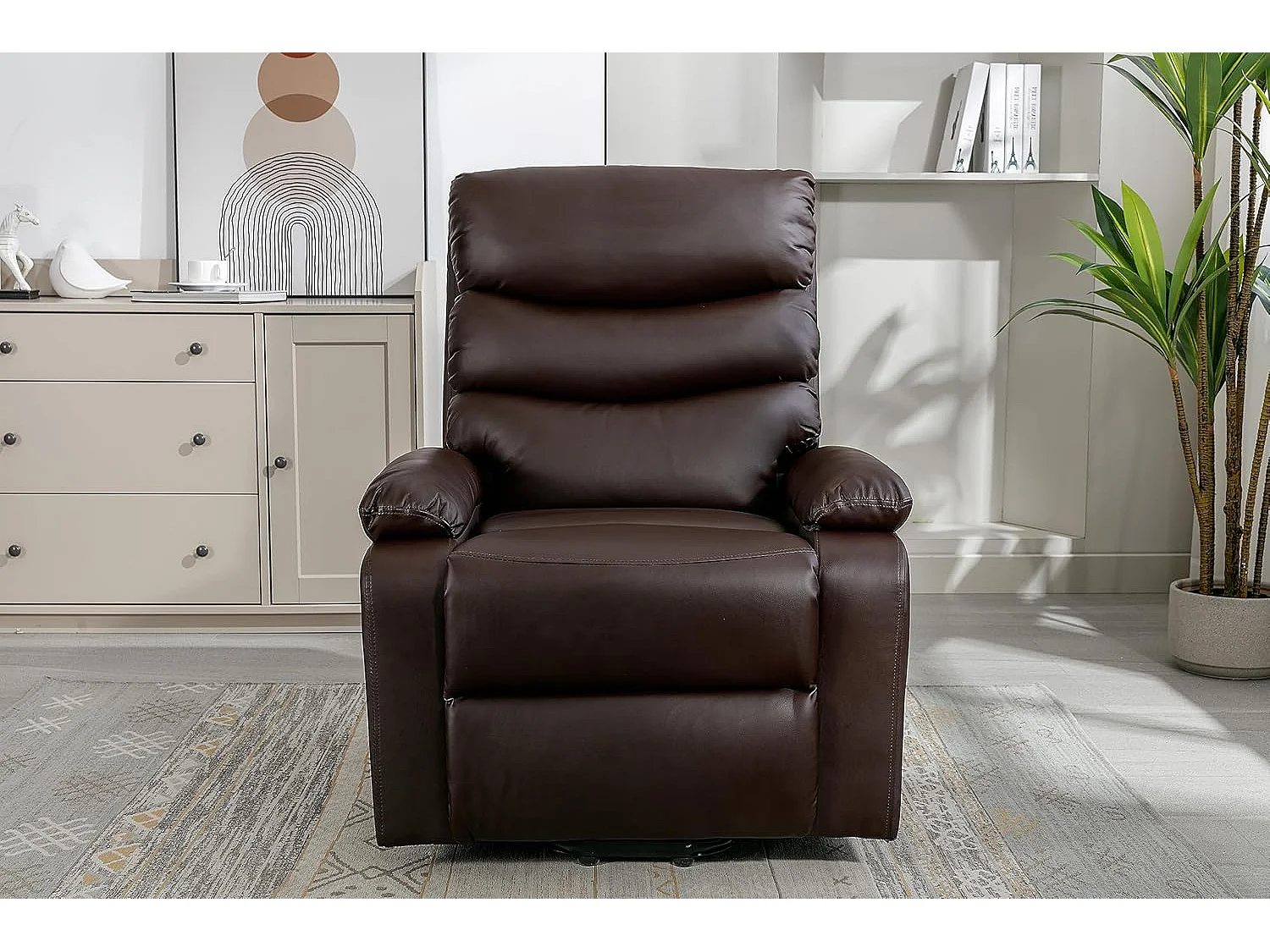 Sillón Relax Función Auto-Ayuda, Reclinación Eléctrica, Masaje Y Termoterapia, Chocolate