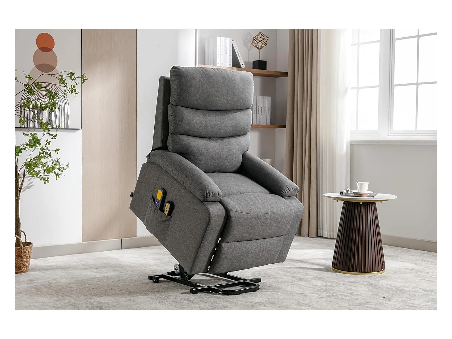 Sillón Relax Función Auto-Ayuda, Reclinación Eléctrica, Masaje Y Termoterapia, Gris