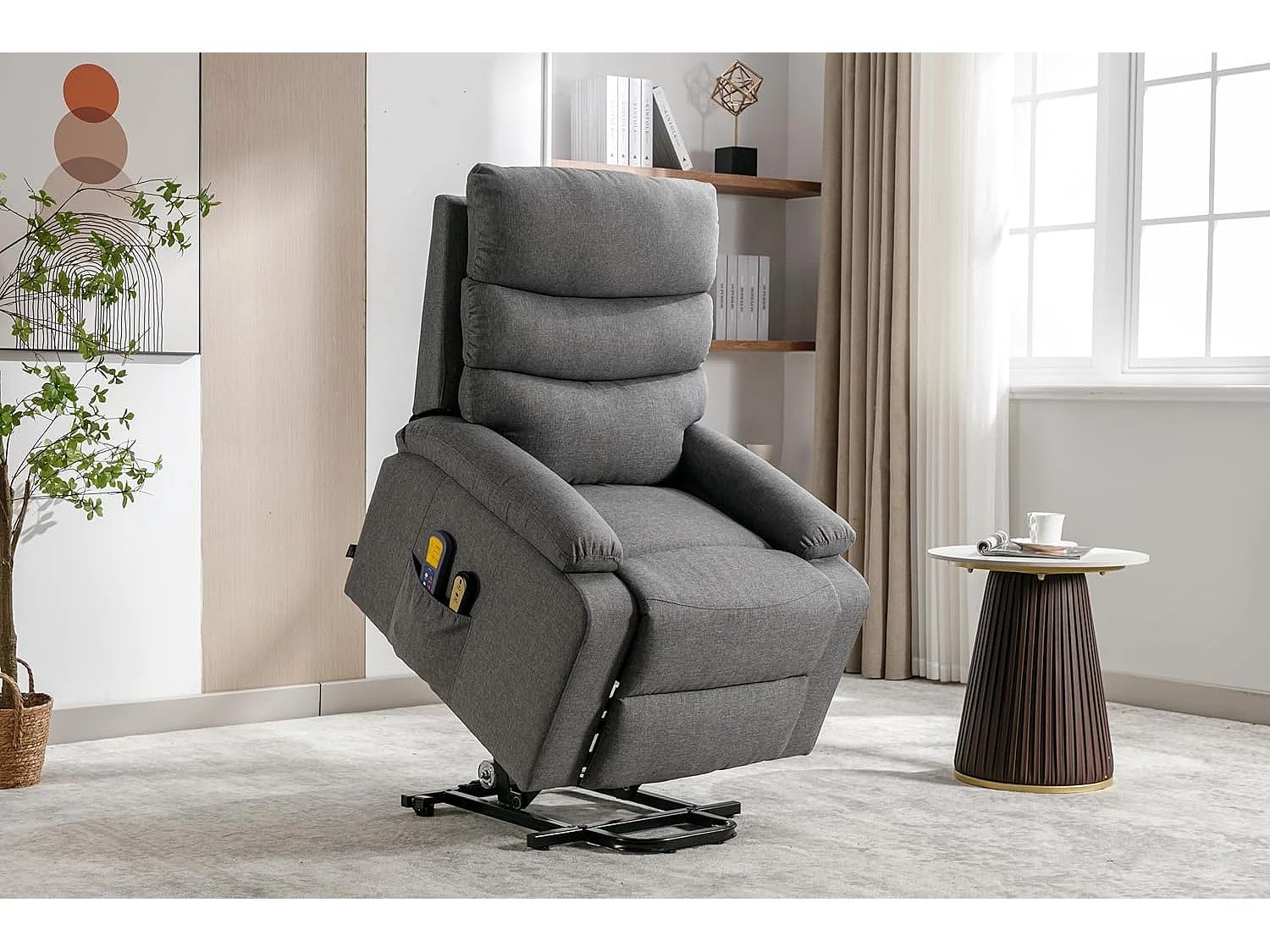 Sillón Relax Función Auto-Ayuda, Reclinación Eléctrica, Masaje Y Termoterapia, Gris