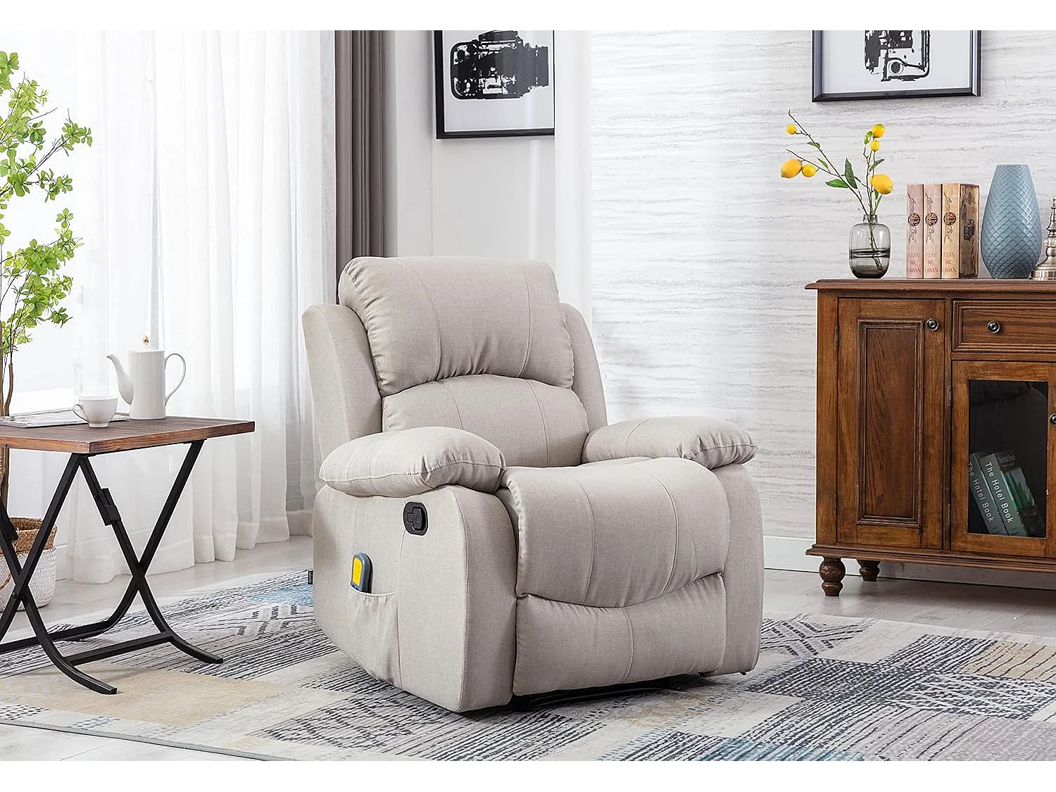 Sillón Relax con Reclinación Manual (Sistema Pared Cero), Masaje Y Termoterapia. Arena