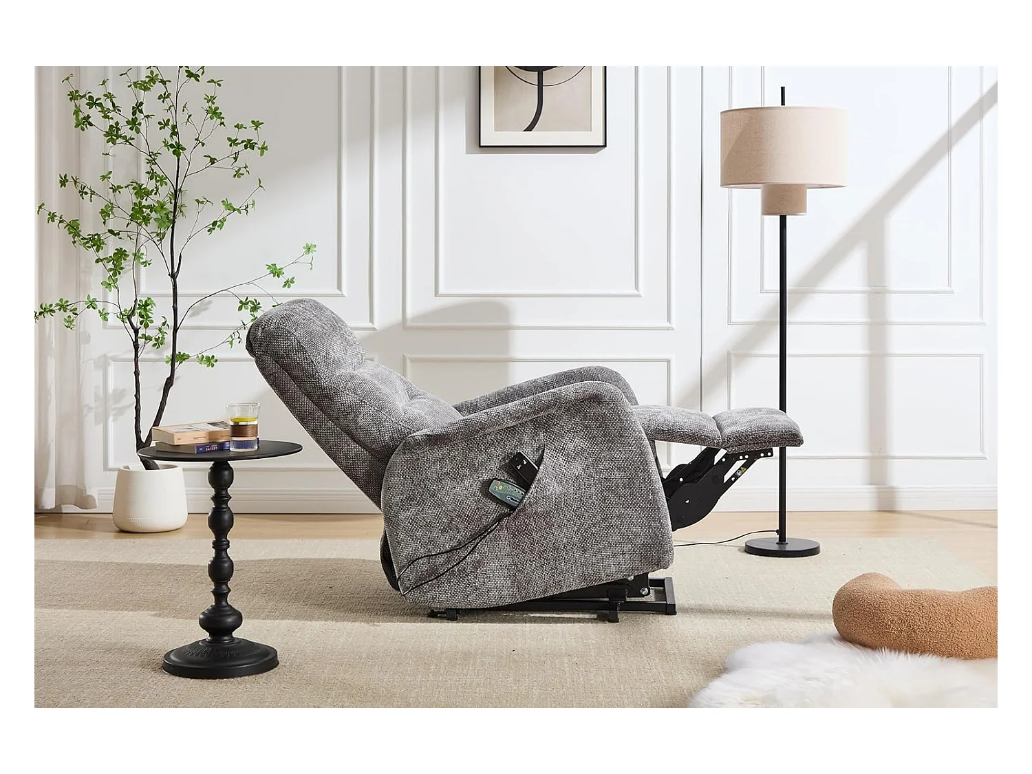 Sillón Relax Función Auto-Ayuda, Reclinación Eléctrica, Masaje Y Termoterapia, Gris