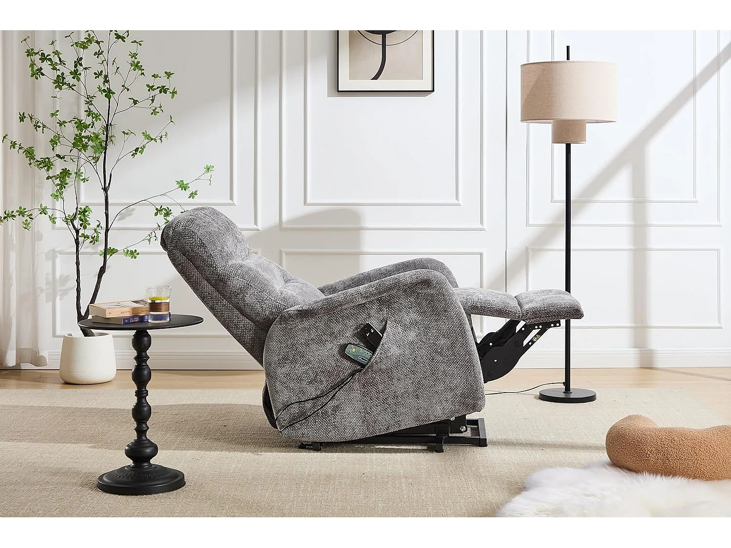 Sillón Relax Función Auto-Ayuda, Reclinación Eléctrica, Masaje Y Termoterapia, Gris