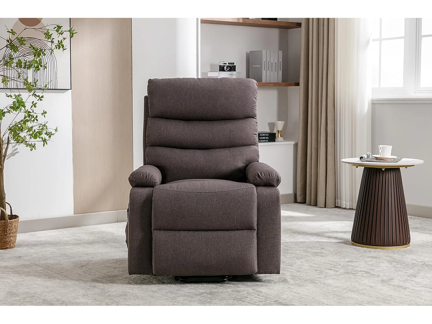 Sillón Relax Función Auto-Ayuda, Reclinación Eléctrica, Masaje Y Termoterapia, Marrón