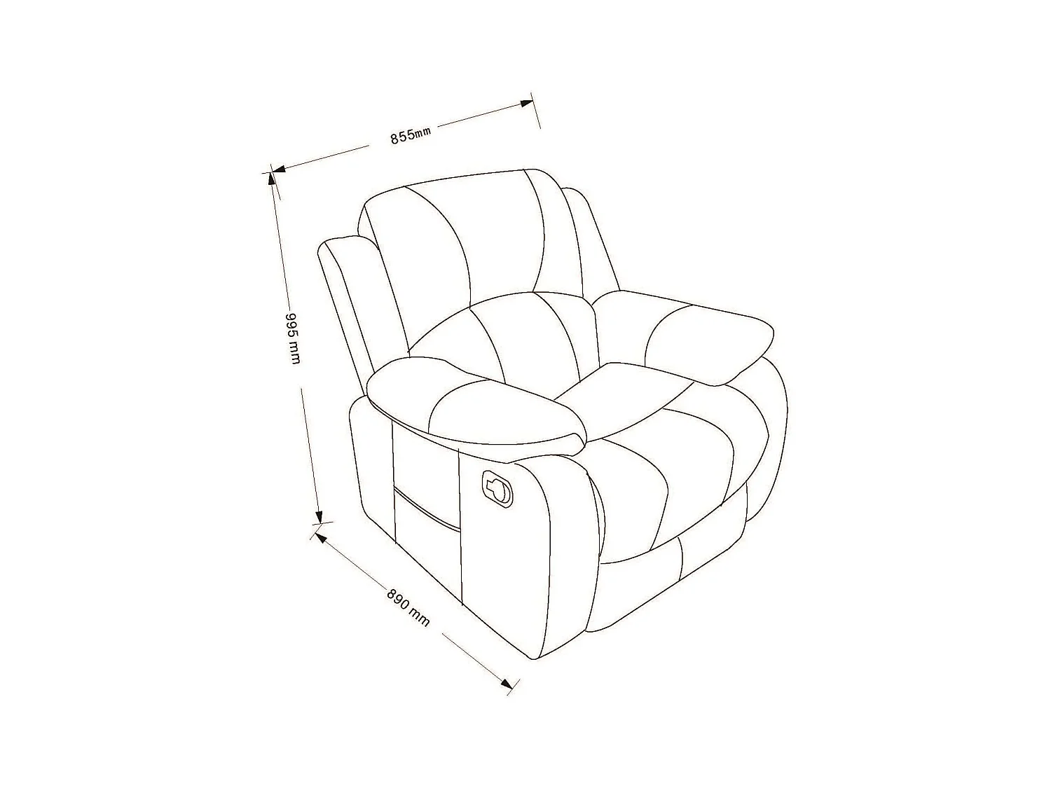 Sillón Relax con Reclinación Manual (Sistema Pared Cero), Masaje Y Termoterapia. Gris