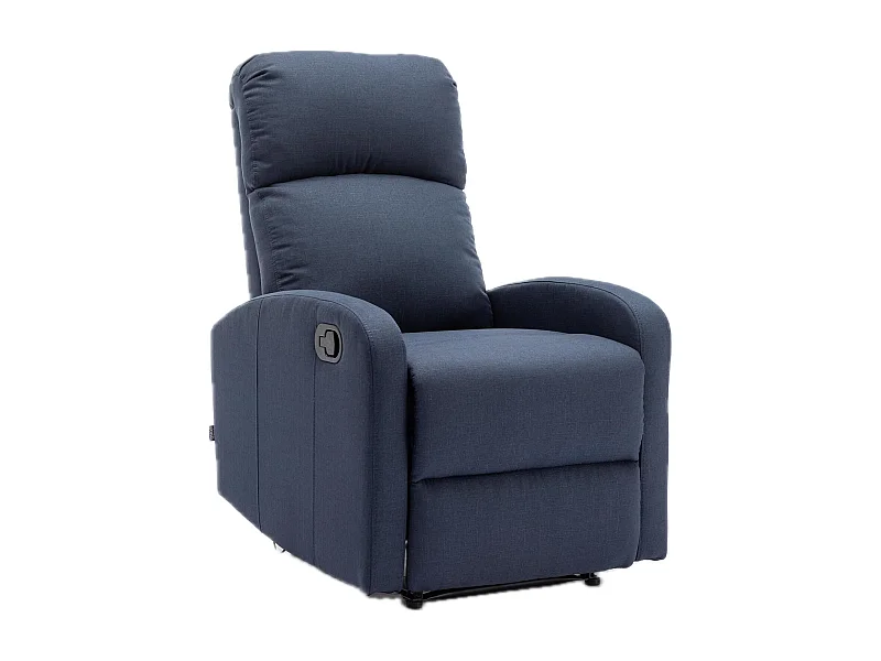 Sillón Relax con Reclinación Manual, Tapizado en Tela, Modelo Premium, Azul Denim