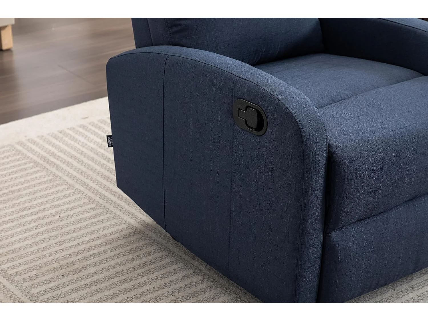 Sillón Relax con Reclinación Manual, Tapizado en Tela, Modelo Premium, Azul Denim