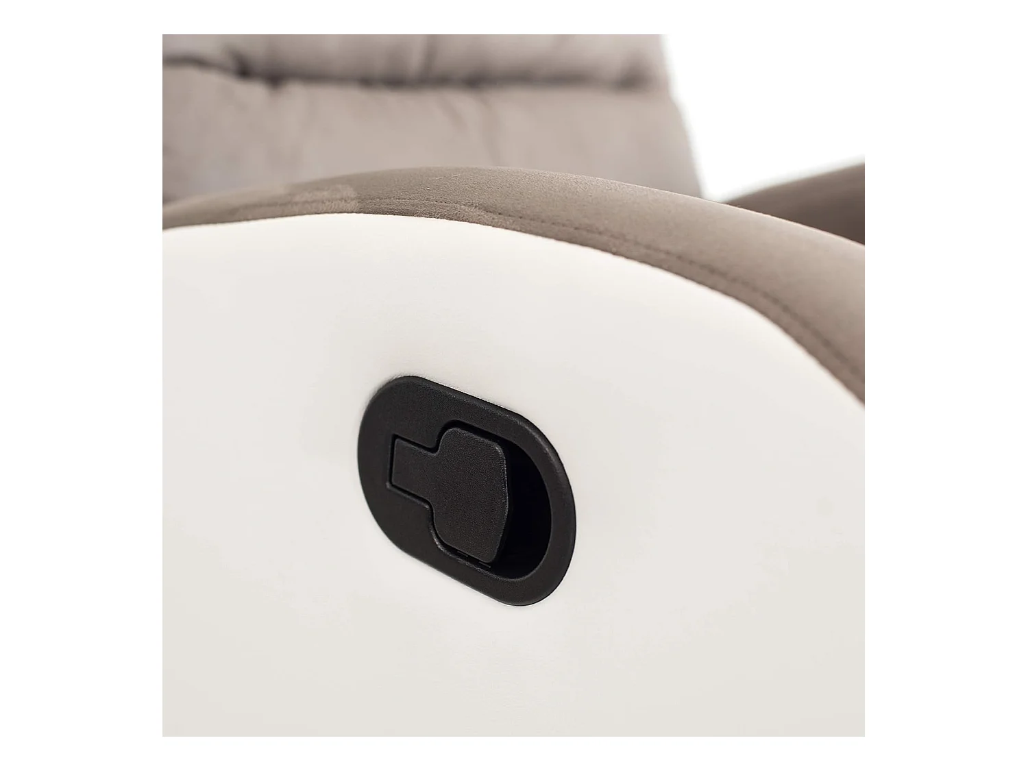 Sillón Relax Reclinación Manual, PU y Microfibra. Modelo Ludwig, Blanco/Antracita