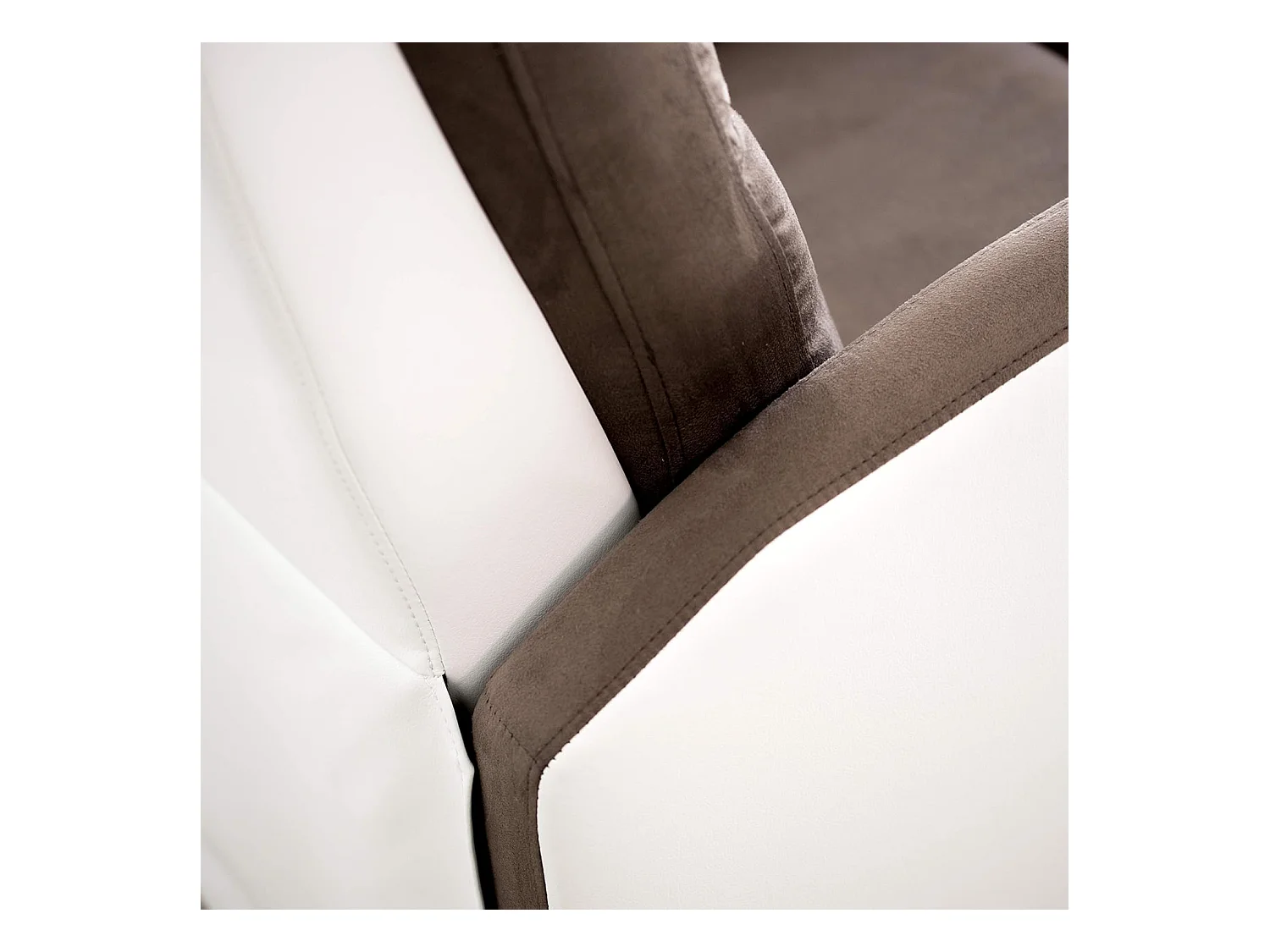 Sillón Relax Reclinación Manual, PU y Microfibra. Modelo Ludwig, Blanco/Antracita