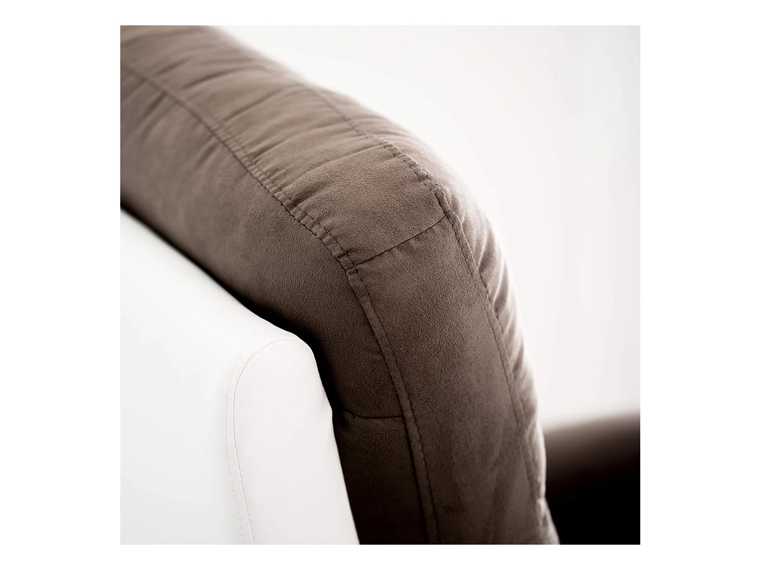 Sillón Relax Reclinación Manual, PU y Microfibra. Modelo Ludwig, Blanco/Antracita