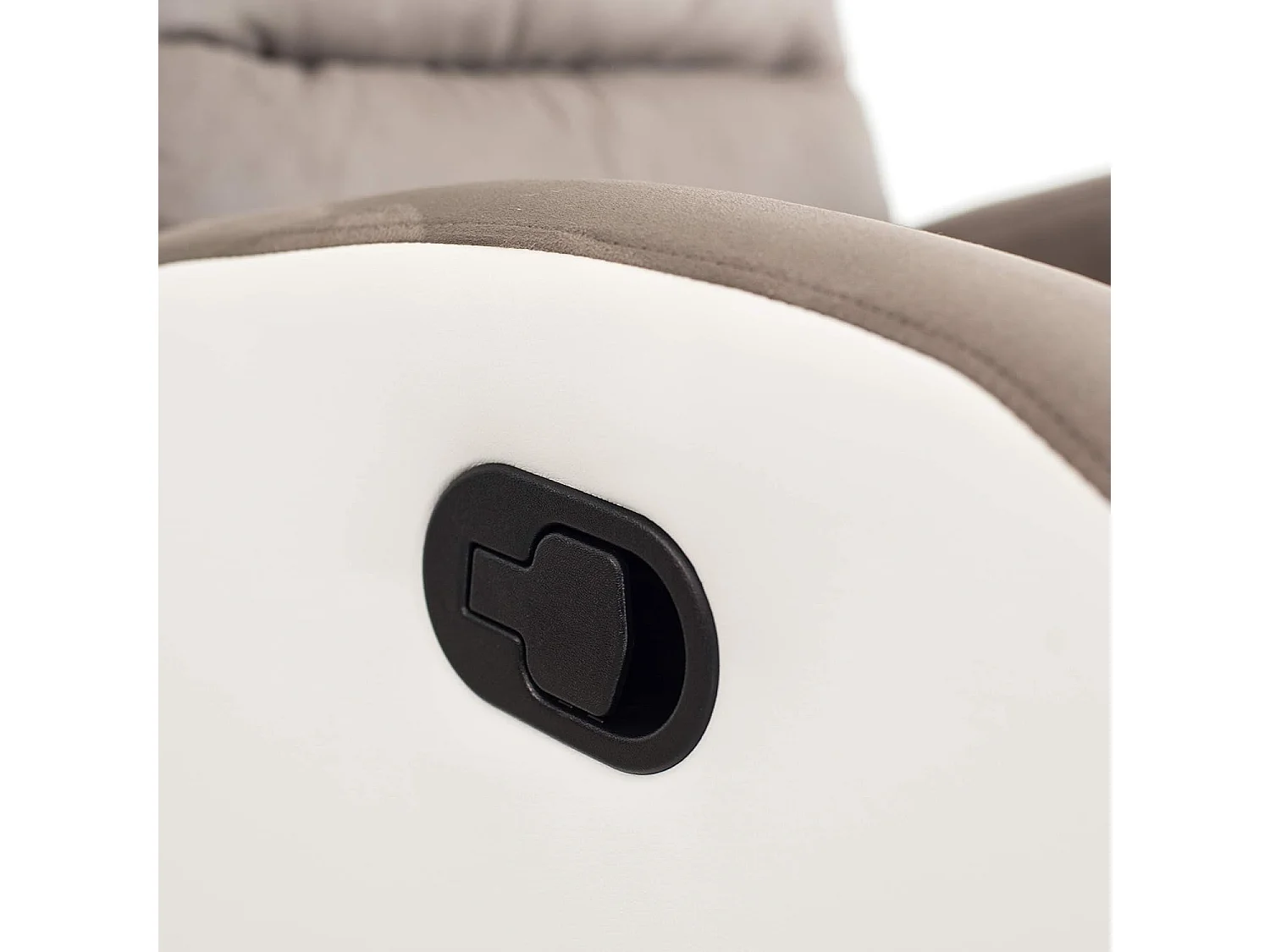 Sillón Relax Reclinación Manual, PU y Microfibra. Modelo Ludwig, Blanco/Antracita