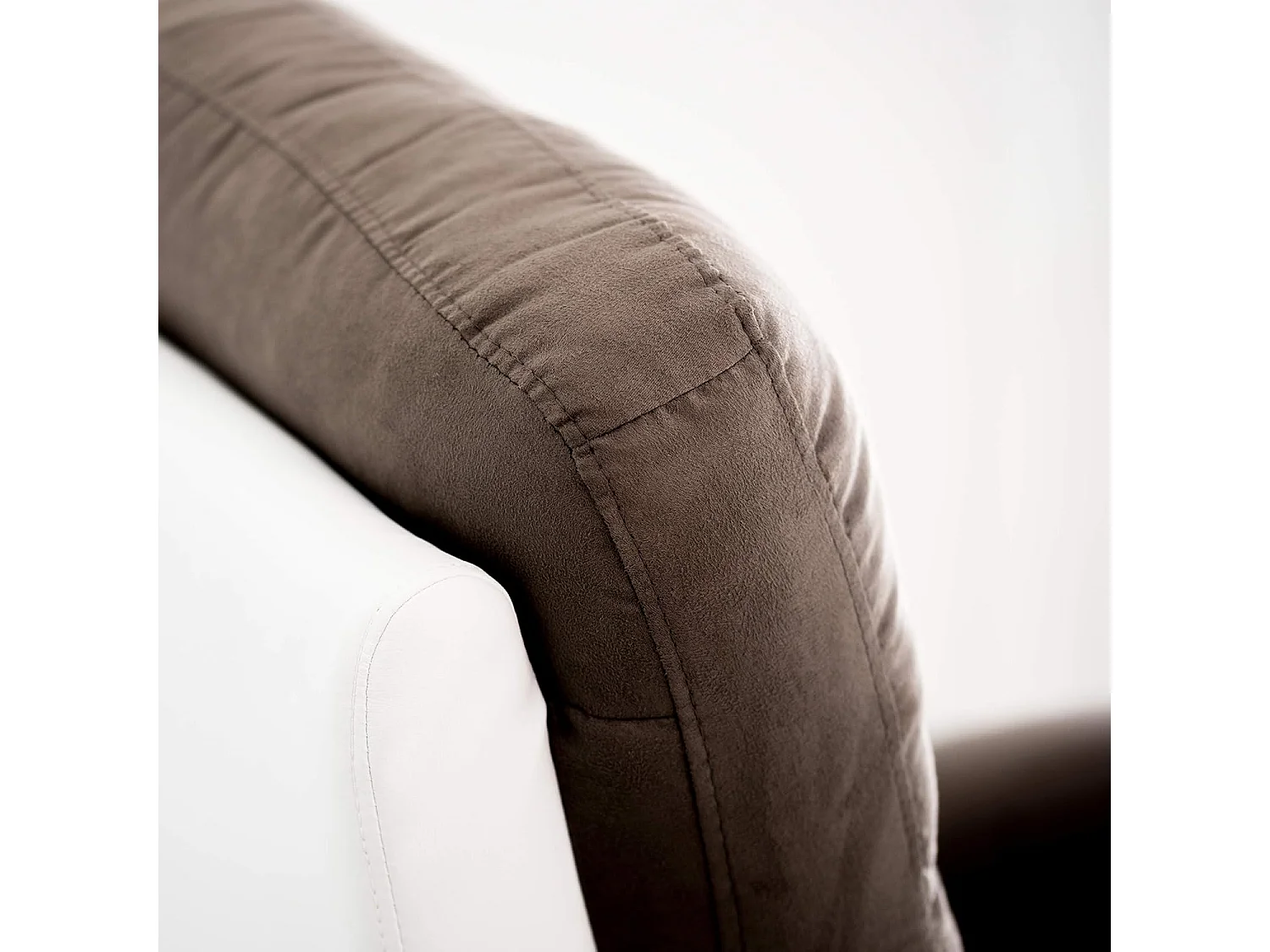Sillón Relax Reclinación Manual, PU y Microfibra. Modelo Ludwig, Blanco/Antracita