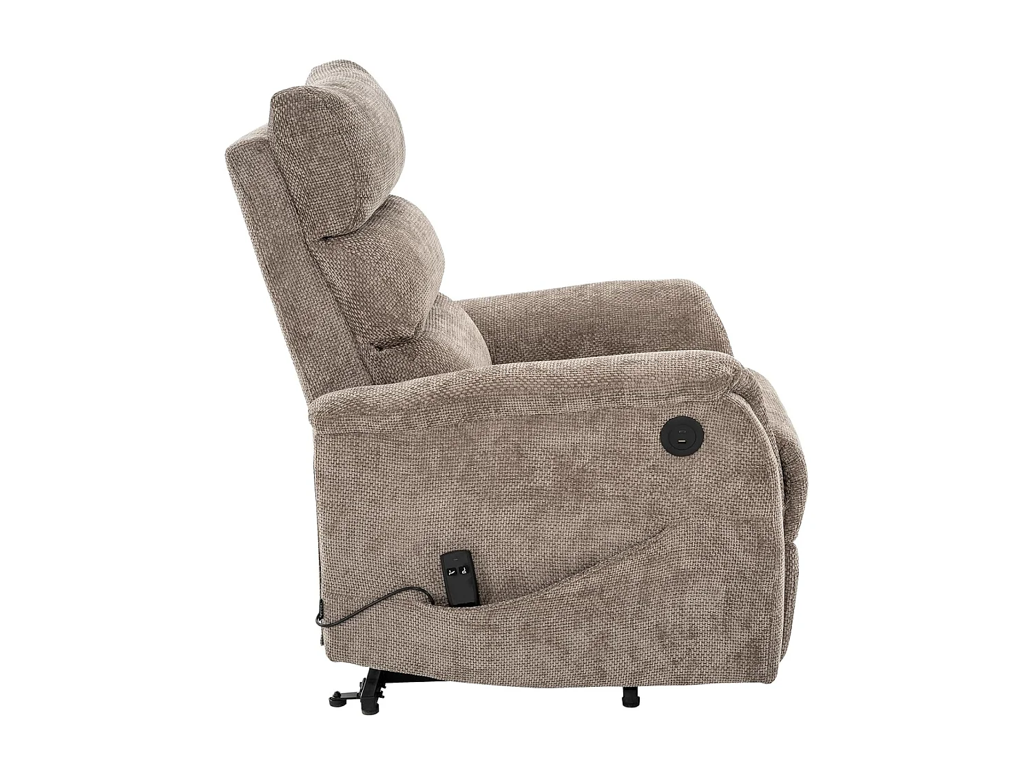 Sillón Relax con Función Auto-Ayuda y reclinación eléctrica. Conexión USB/USB-C, Gris