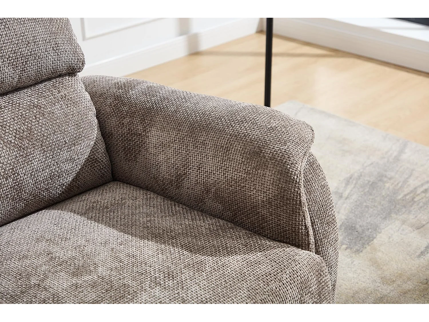 Sillón Relax con Función Auto-Ayuda y reclinación eléctrica. Conexión USB/USB-C, Gris