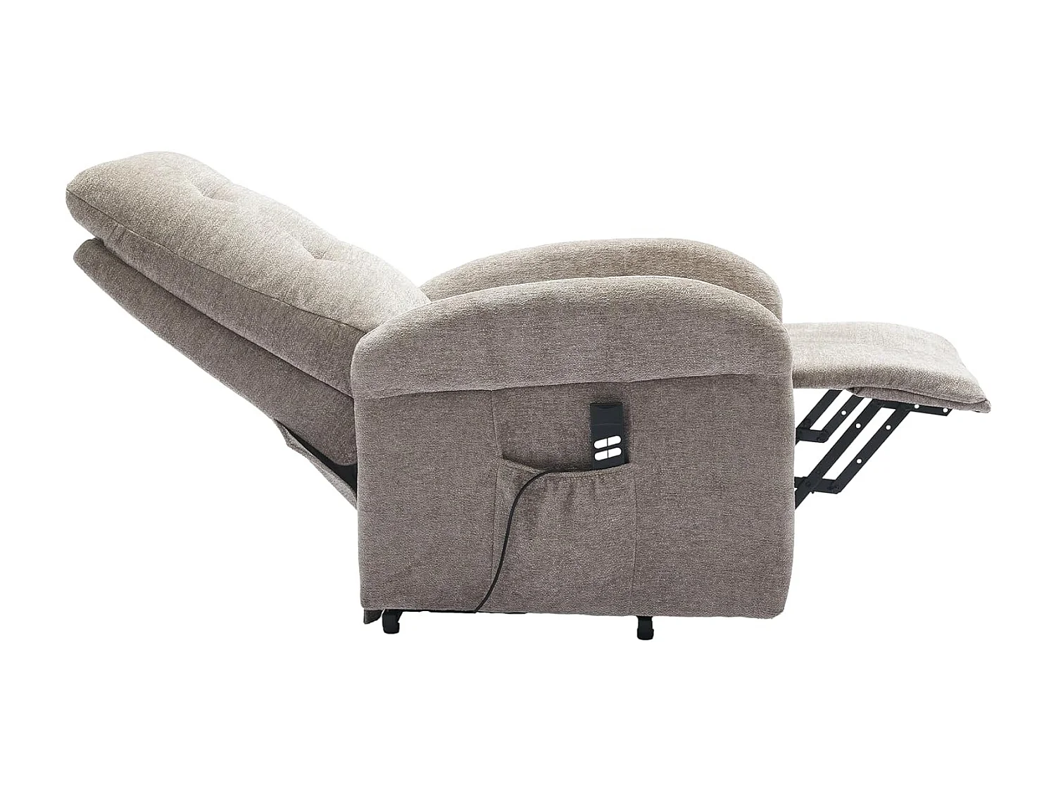 Sillón Relax Eléctrico 2 Motores, Reclinación Independiente, Función Auto-Ayuda, Arena