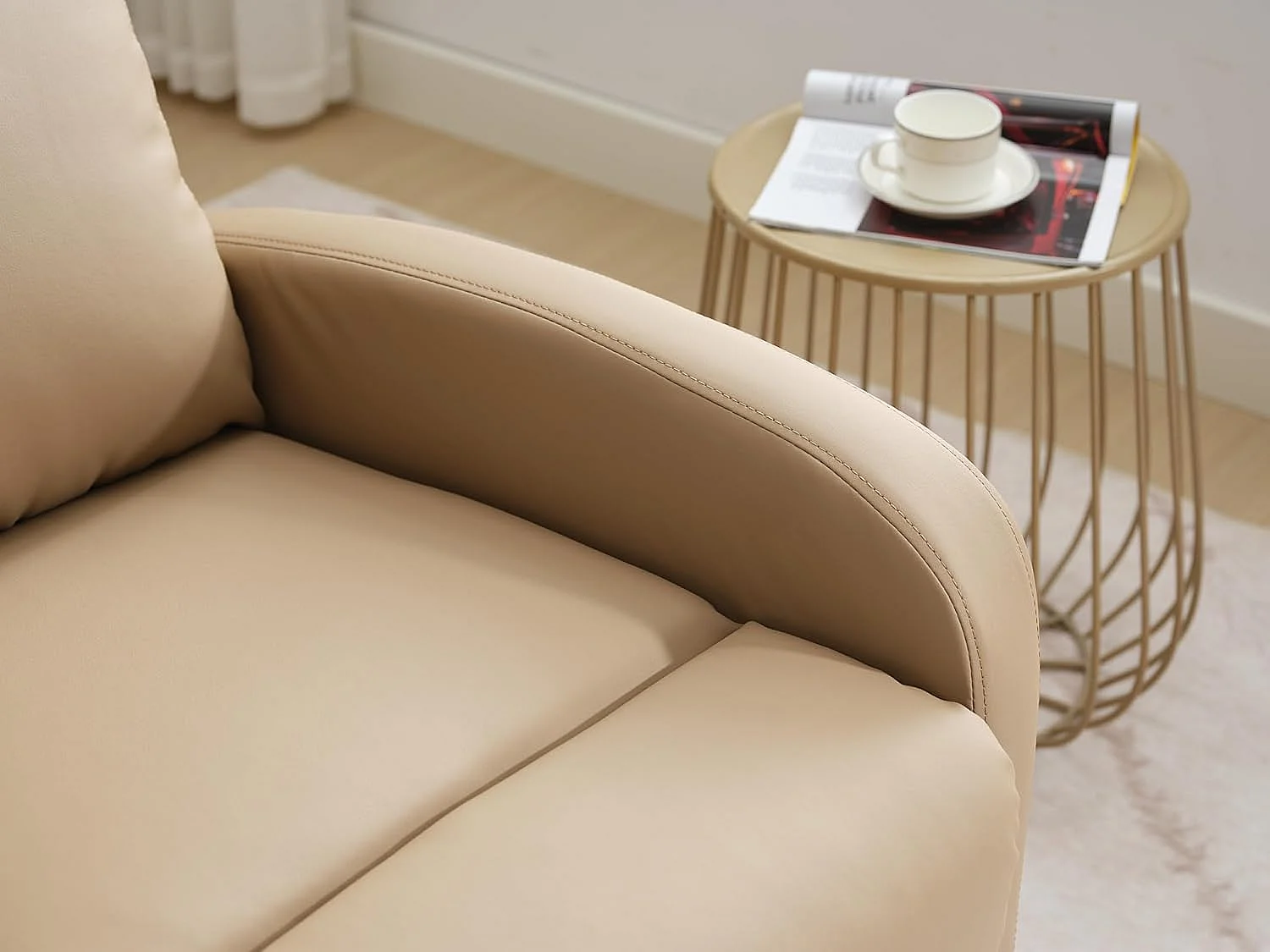 Sillón Relax Reclinación Manual, Tapizado en PU Anti-Cuarteo, Modelo Premium, Topo