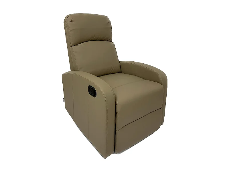 Sillón Relax Reclinación Manual, Tapizado en PU Anti-Cuarteo, Modelo Premium, Topo