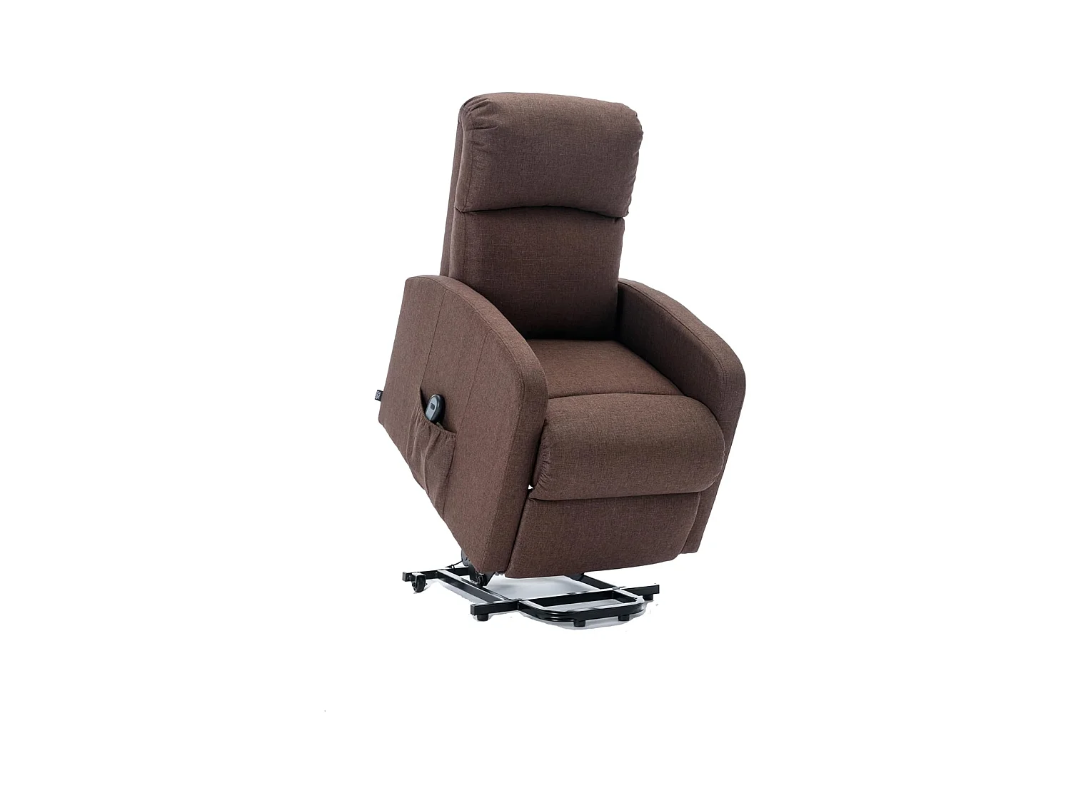 Sillón Relax Función Auto-Ayuda y Reclinación Eléctrica. Tela, Modelo Premium, Chocolate