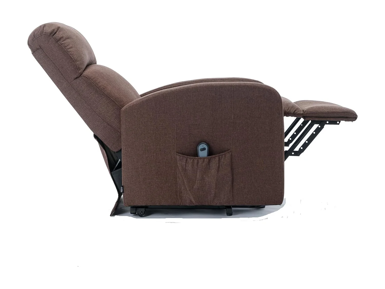 Sillón Relax Función Auto-Ayuda y Reclinación Eléctrica. Tela, Modelo Premium, Chocolate