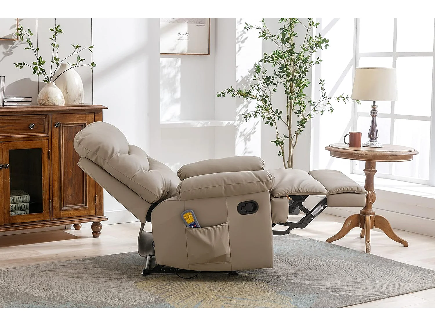 Sillón Relax con Reclinación Manual, Masaje Y Termoterapia. Modelo Roma, Arena