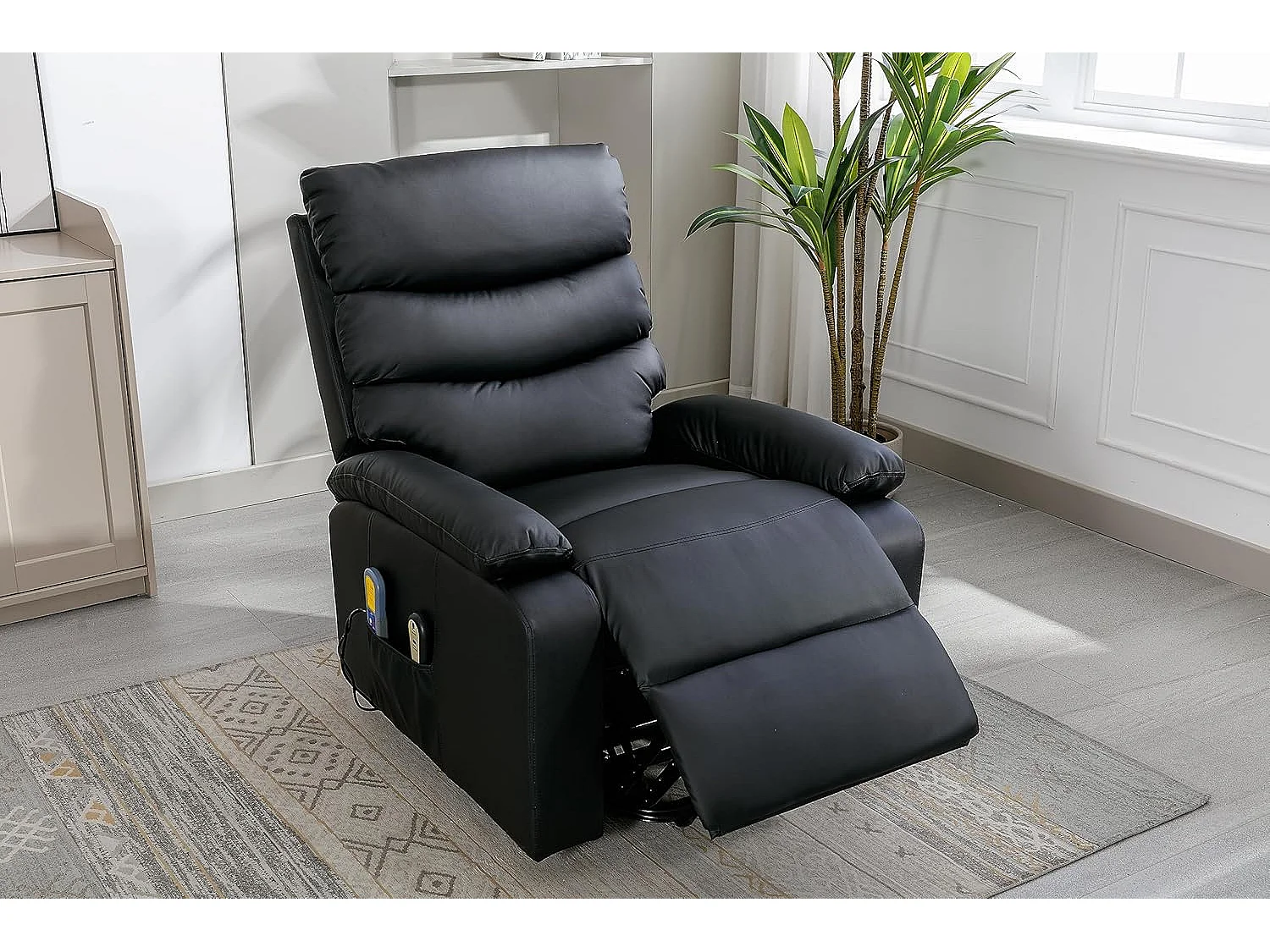 Sillón Relax Función Auto-Ayuda, Reclinación Eléctrica, Masaje Y Termoterapia, Negro