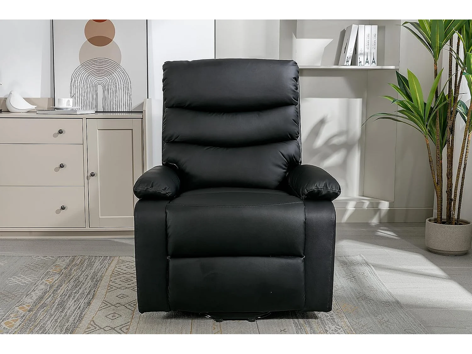 Sillón Relax Función Auto-Ayuda, Reclinación Eléctrica, Masaje Y Termoterapia, Negro