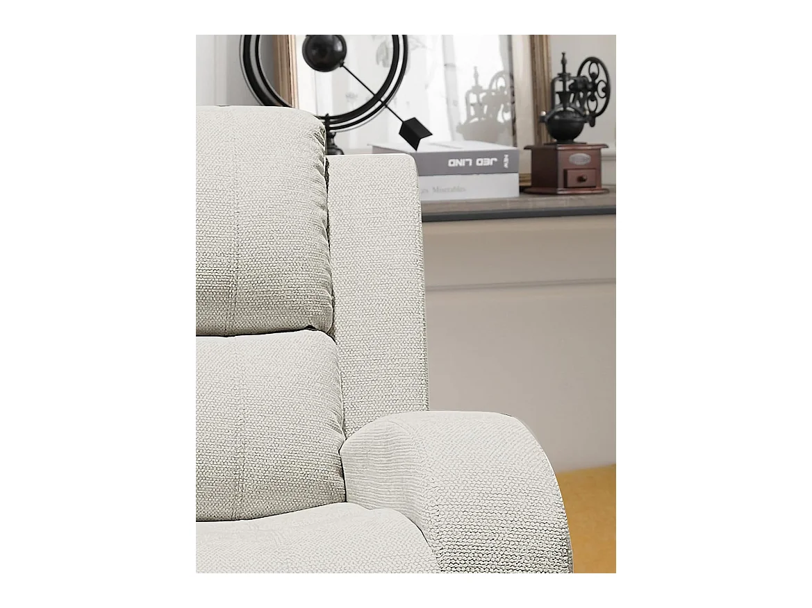 Sillón Mecedora Relax con Reclinación Manual, Tapizado Microfibra, Modelo Sam, Arena