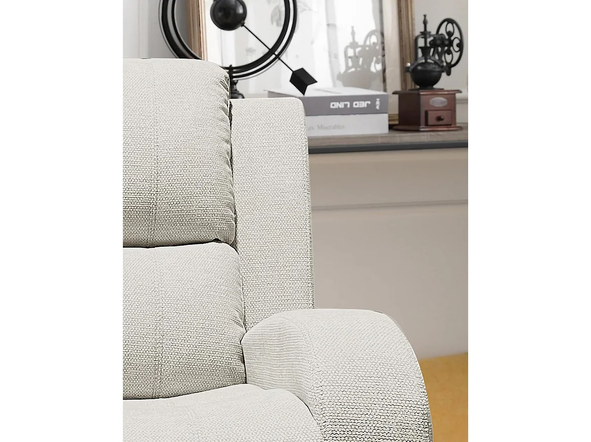 Sillón Mecedora Relax con Reclinación Manual, Tapizado Microfibra, Modelo Sam, Arena