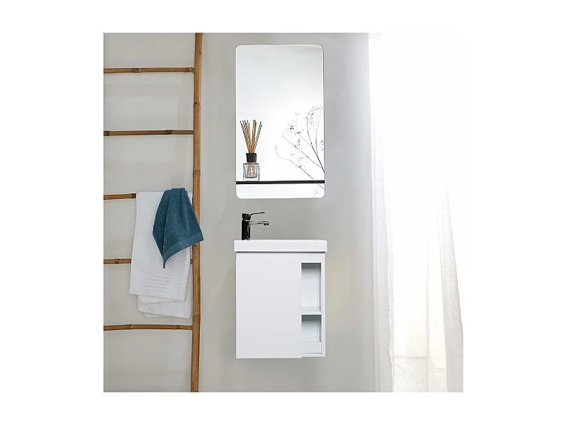 Conjunto de lavabo HAMPTON con grifo cromado y espejo