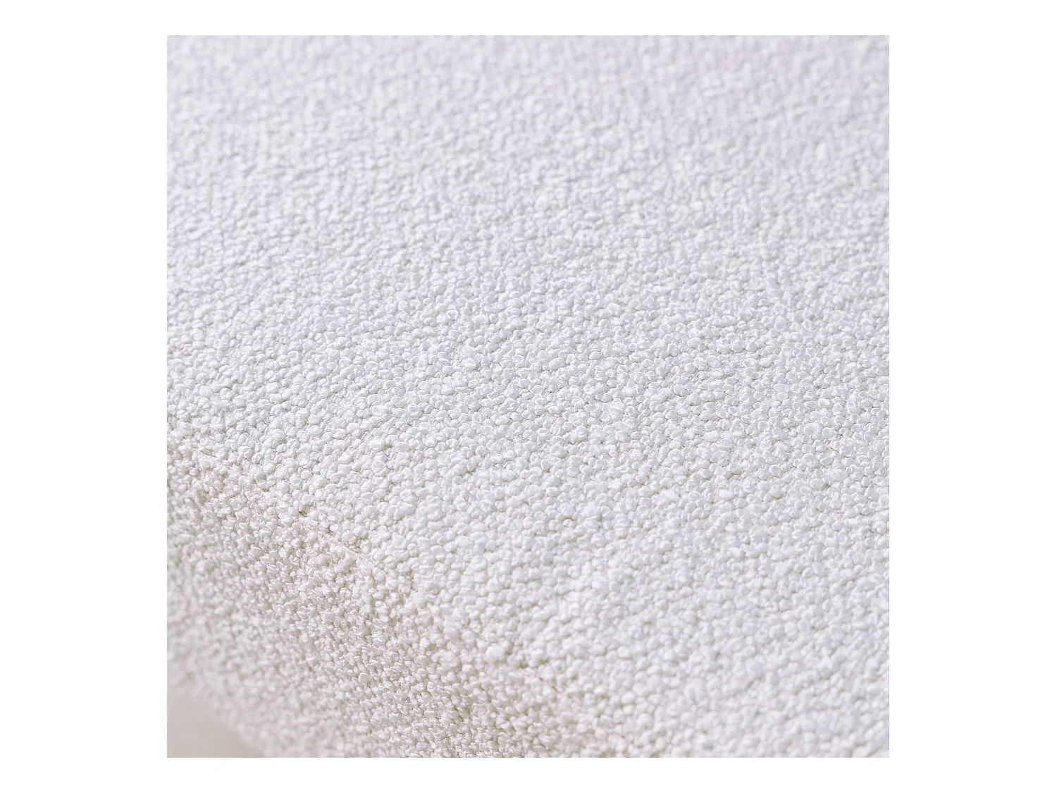 Banquette canapé convertible 2 places bois d'hévéa et bouclette texturée crème L 133 x P 81 x 84cm - Sven